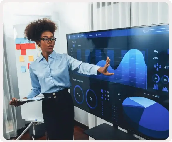 young-african-businesswoman-presenting-data-analysis-dashboard-tv-concord